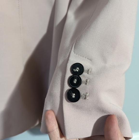 Zara Fitted Seamed Blazer In Pink Blush Two Button Closure Size S - Picture 10 of 14